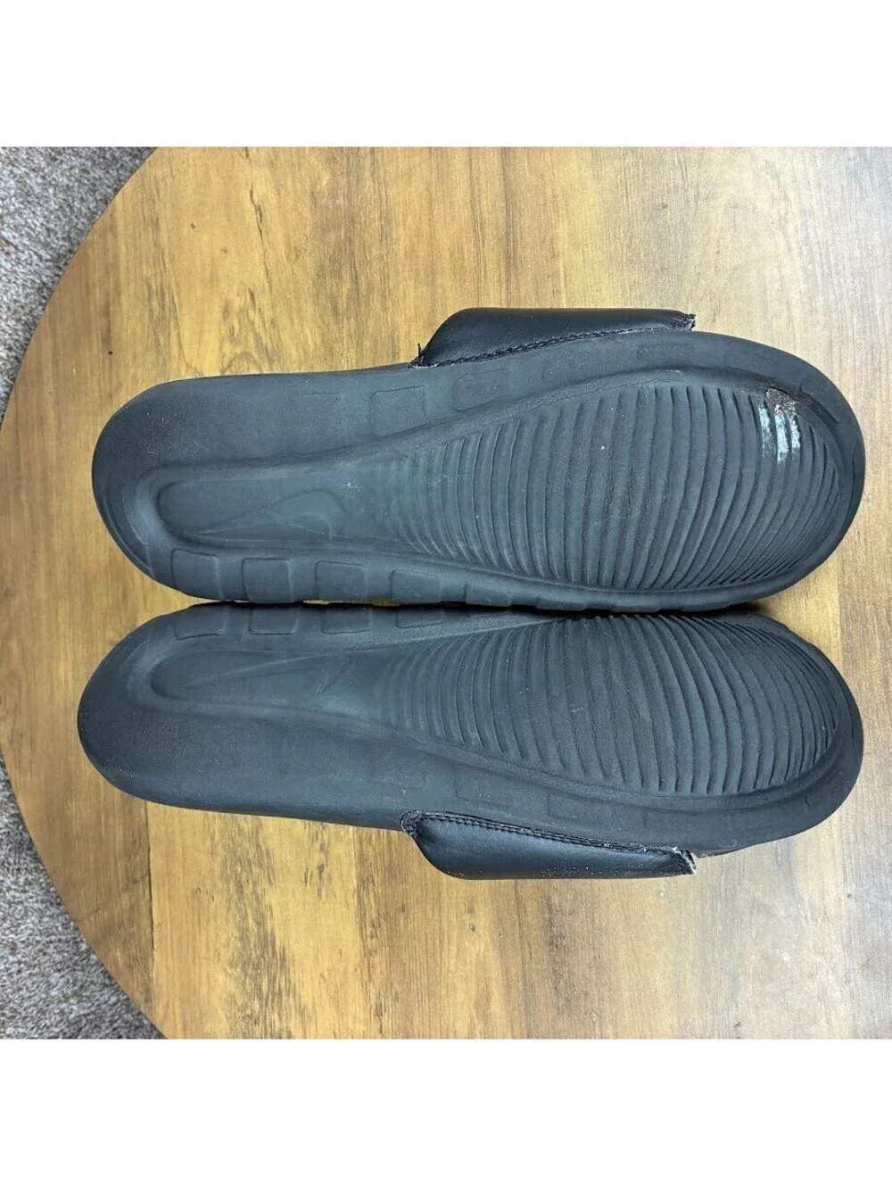 Nike Men's Victori One Slide Sandals Size 12M Slip-On Black Swoosh Shoes